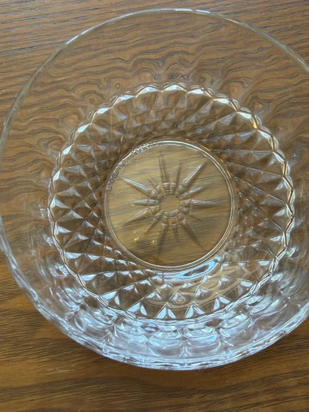 Arcoroc France Clear Glass Diamond-Cut Dessert Fruit Bowls - Set of 6 Vintage